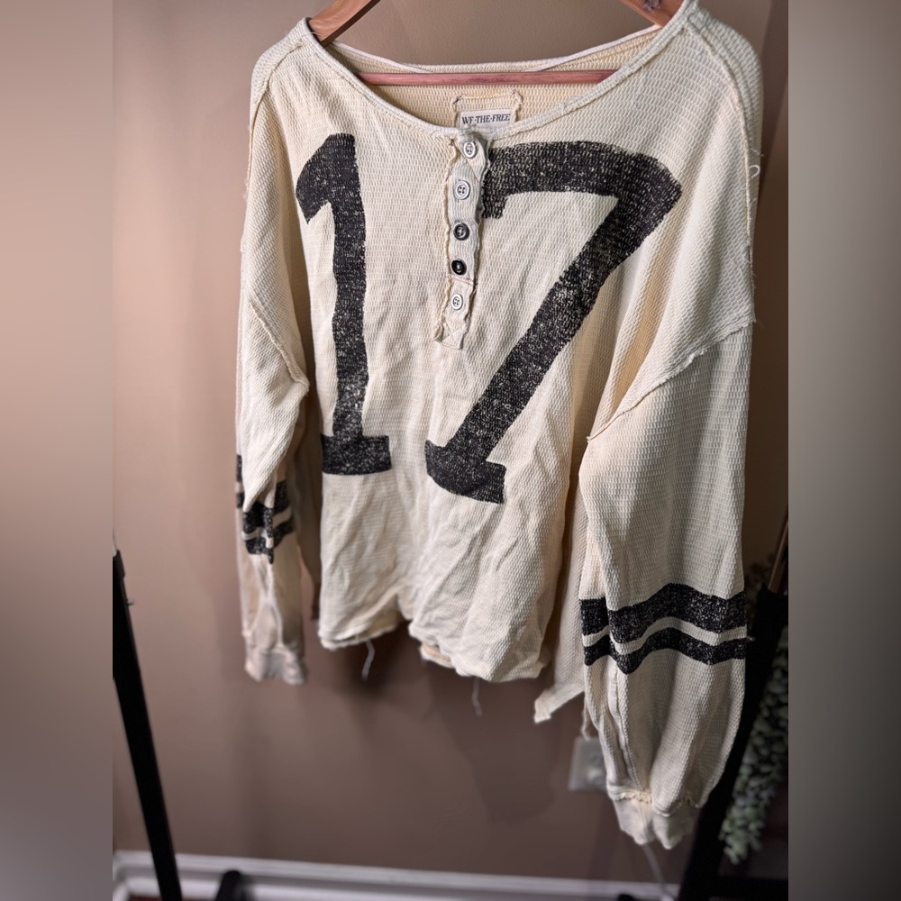 Free People Charlie Graphic 17 Waffle Knit